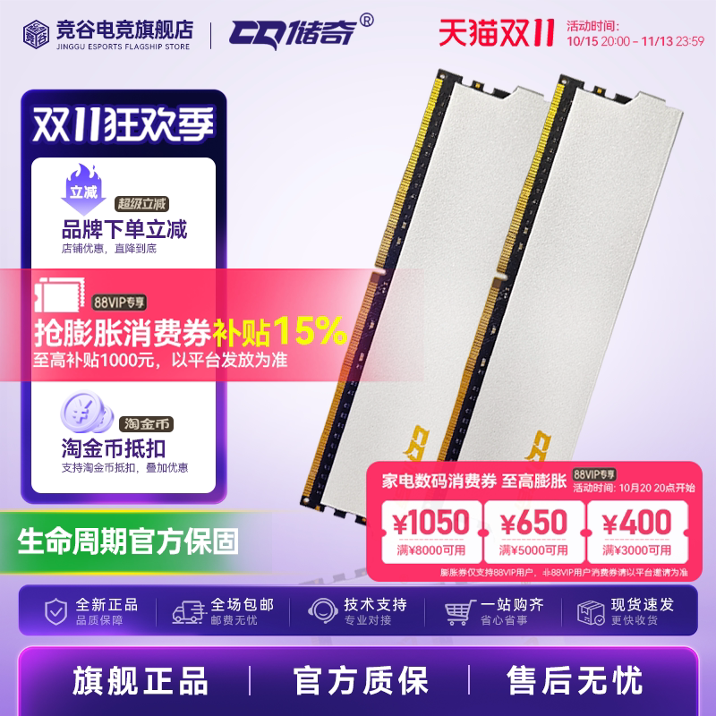 储奇 玄奘 哪吒银甲 8G*2 16G*2 32G*2 台式机 马甲内存条 DDR4