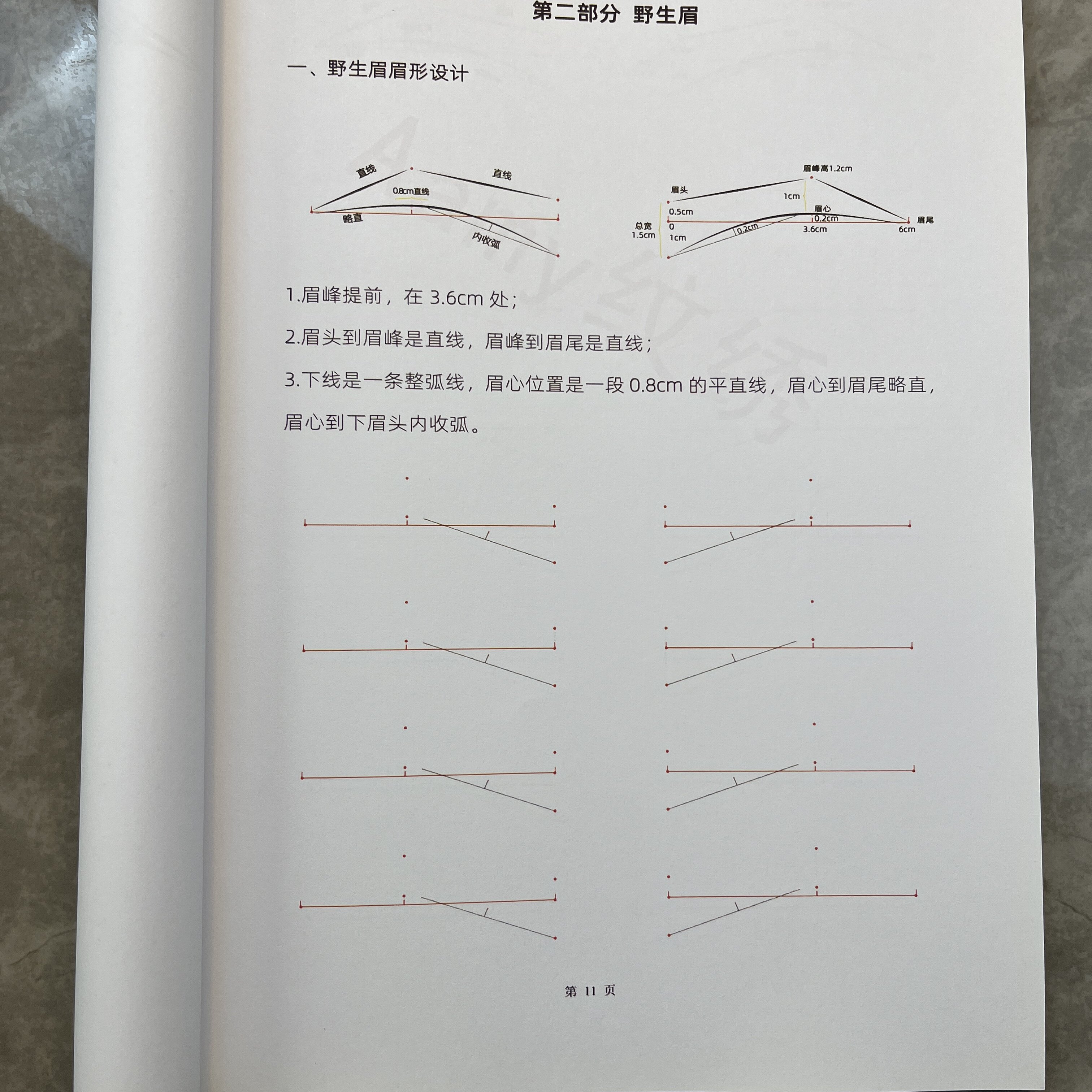 TMA新手小白线条野生眉形练习册纹绣学习培训线条眉摹练习本教程