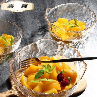 日式金边透明玻璃沙拉泡面碗