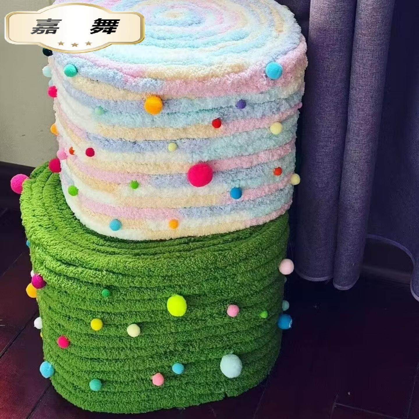 超粗冰条线毛线猫尾巴手工奶粉罐编织材料制作凳子坐垫,玩具/童车/益智/积木/模型,其他手工制作,淘宝优惠券,粉丝福利购,淘宝优惠卷