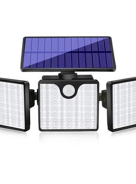 太阳能壁灯户外PI65防水庭院灯别墅家用投光灯洗墙灯感应路灯投光