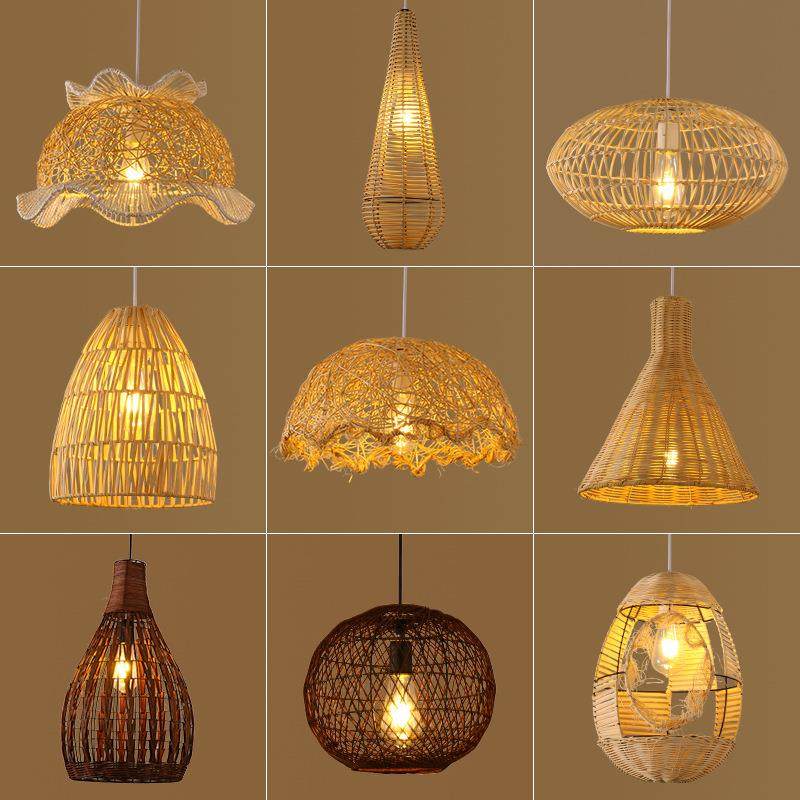 中式麻绳吊灯复古咖啡厅灯具创意个性奶茶店餐厅灯日系仿古民宿灯,家装灯饰光源,智能吊灯,淘宝优惠券,粉丝福利购,淘宝优惠卷