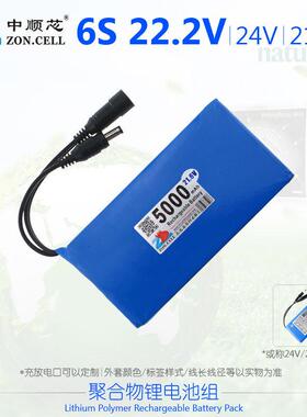 中顺芯6串22.2V强光灯报警定位器测绘仪表聚合物锂电池组24V21.6V