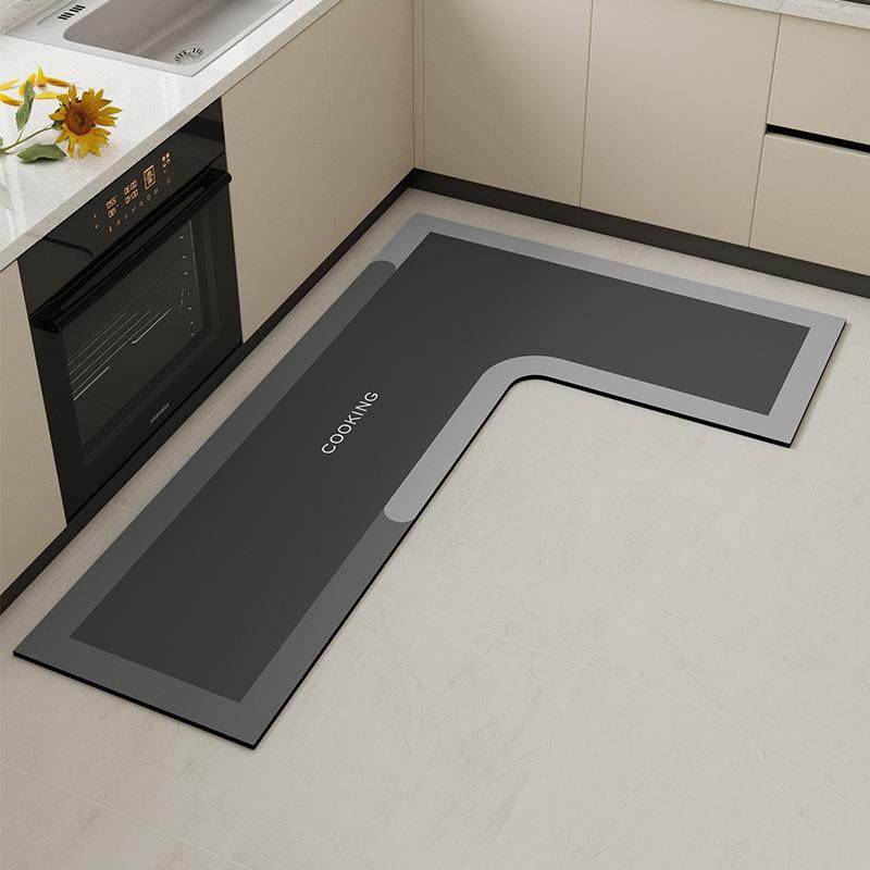 高级感厨房地垫硅藻泥吸水软垫L形吸油防滑可擦免洗防油耐脏地毯,居家布艺,家用脚垫,淘宝优惠券,粉丝福利购,淘宝优惠卷