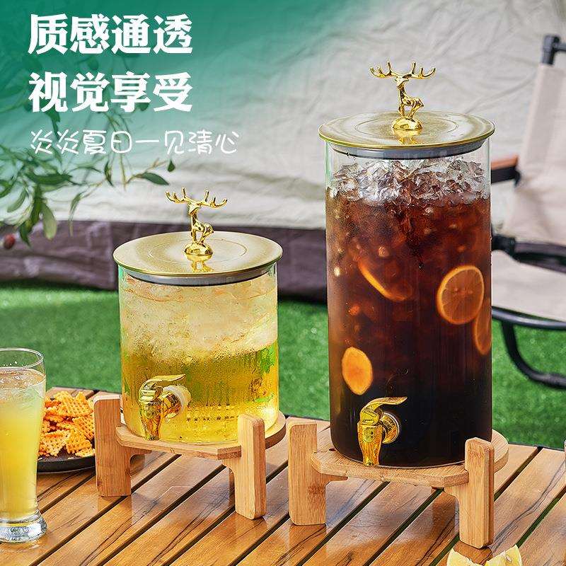 可乐桶玻璃泡酒瓶酒桶啤酒饮料桶带龙头水果茶桶罐果汁桶耐热容器