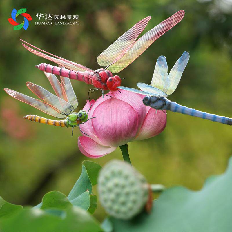 户外蜻蜓摆件仿真动物园林景观小品草坪幼儿园昆虫雕塑花园装饰品