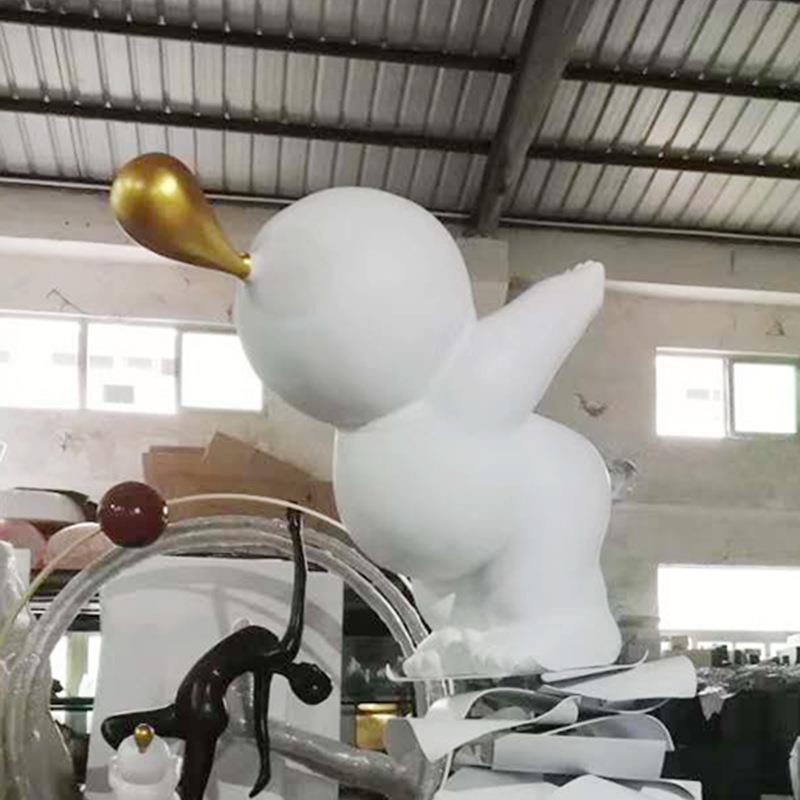 树脂工艺品家居饰品抽象吹泡泡小孩雕塑落地摆饰售楼摆件手工制作