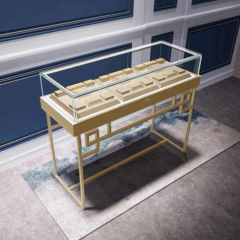 高档珠宝饰品展示柜玻璃博物馆展柜展厅产品柜子首饰玉器翡翠柜台