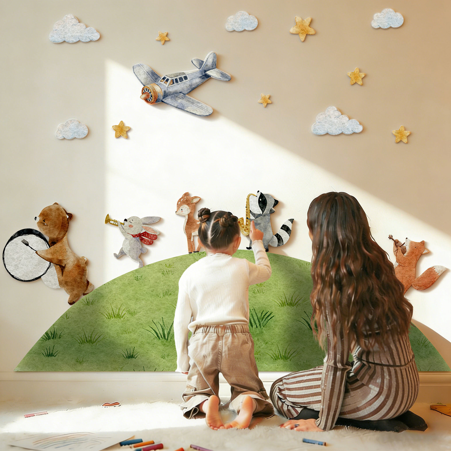 Neukids儿童房森林主题毛毡墙贴