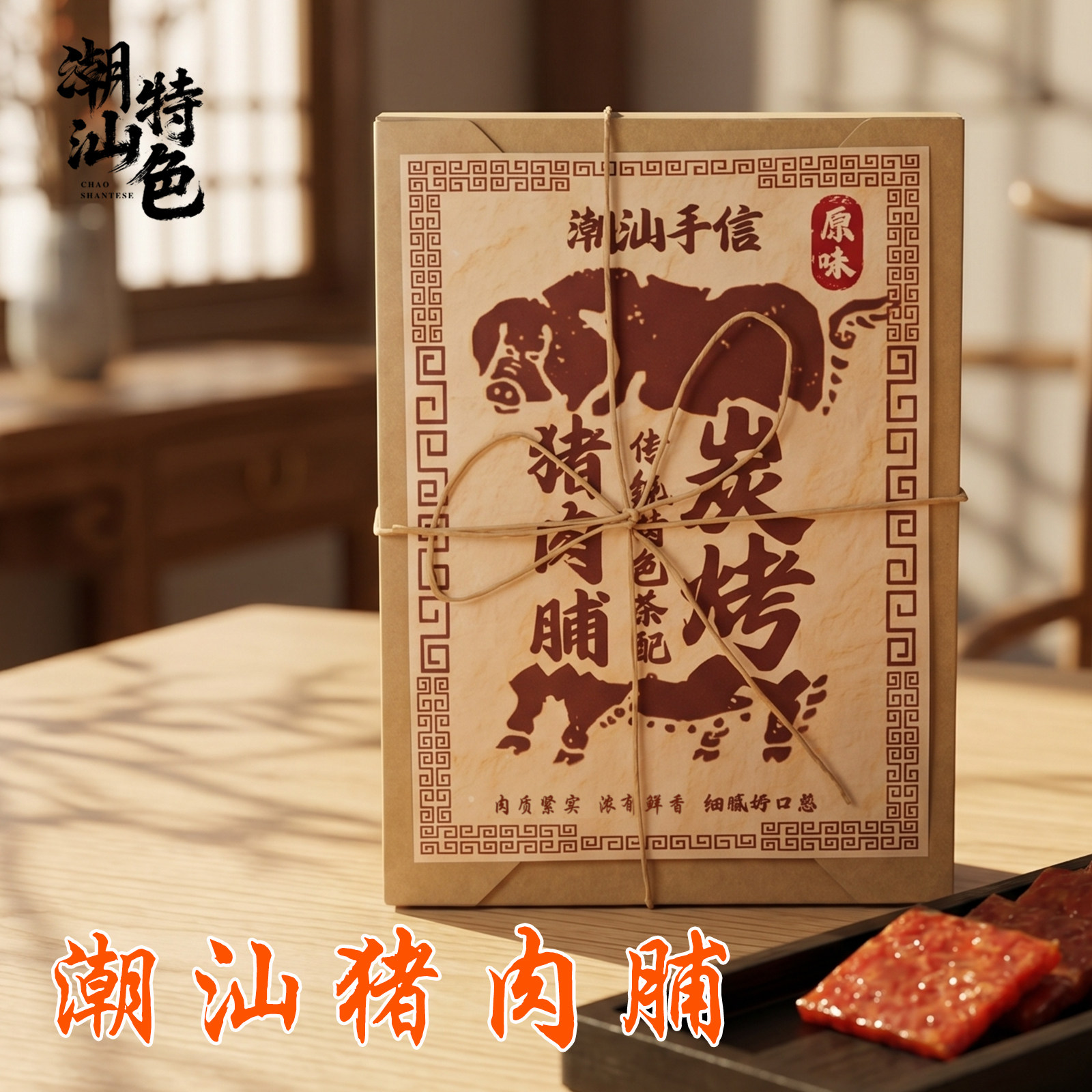 潮汕特产炭烤猪肉脯陈皮风味黑椒猪肉脯追剧饱腹零食解馋手信