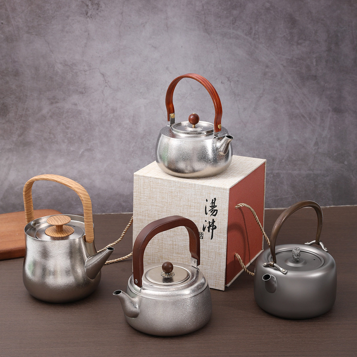 纯钛提梁壶煮茶壶焖泡茶烧水钛壶家用煮茶器便携户外烧水壶套装