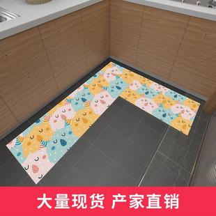 新款厨房PU地垫卡通可水洗长条防油地毯垫 门厅入户地垫花色地毯