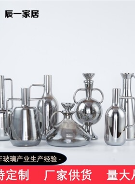 现代极简样板间玻璃冷水壶摆件酒壶酒具水吧客厅餐厅厨房软装酒具