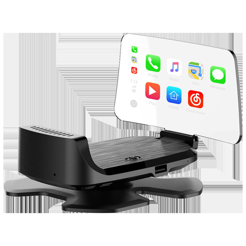 多功能智能HUD抬头显示器carplay 车载导航投屏听歌点烟器通用