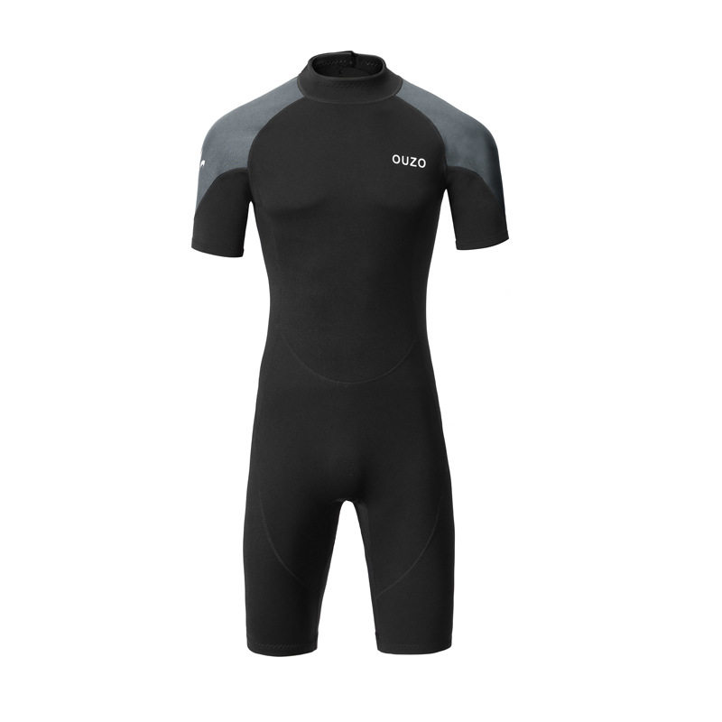 新款1.5mm潜水衣男款短袖短裤连体潜水服防晒冲浪衣水母衣冬泳衣
