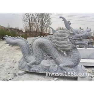 嘉祥石雕大青龙厂家 兽青龙白虎雕塑价格 景观石龙石虎图片