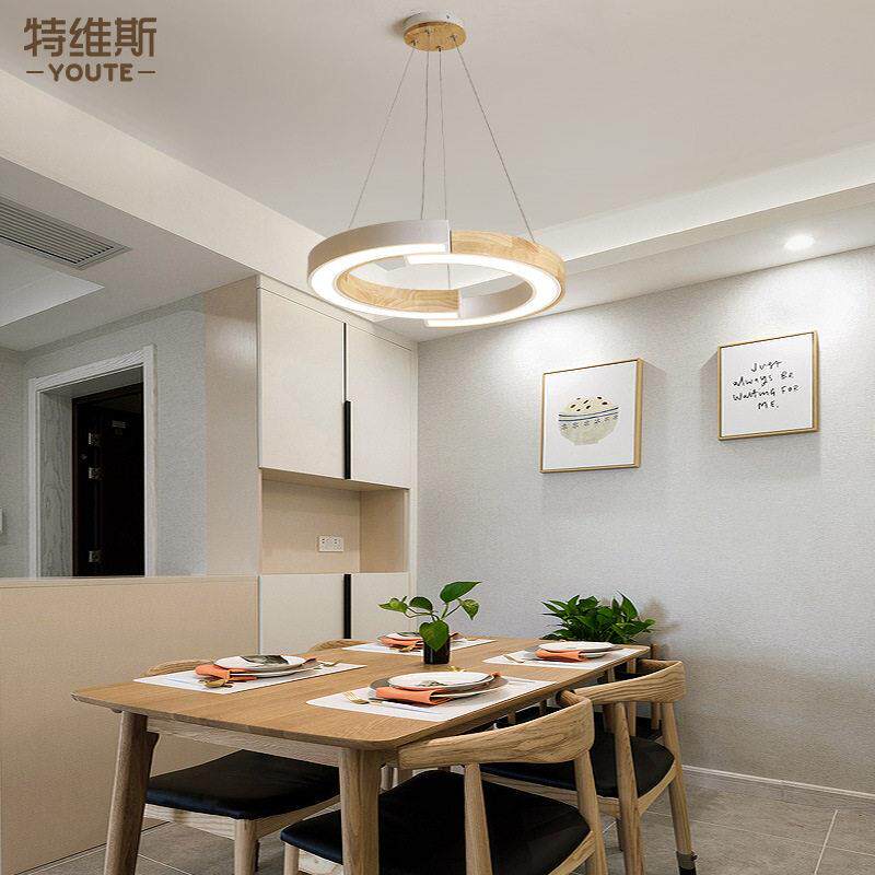 北欧网红餐厅吊灯简约现创意圆环吧台饭厅餐桌卧室公室吊灯具