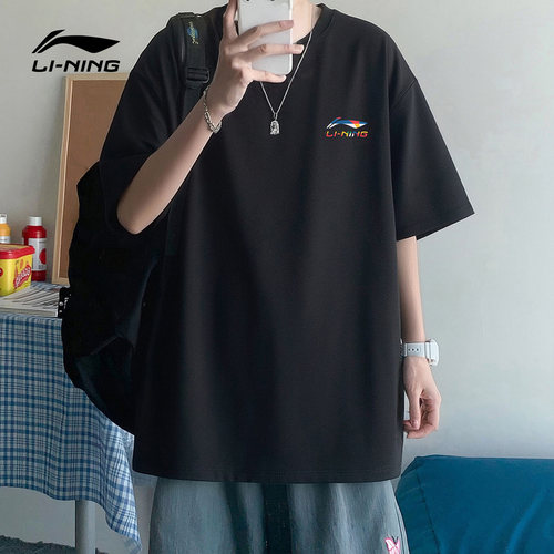 李宁重磅短袖t恤男运动休闲上衣