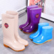 妈妈防滑短筒牛筋鞋 女中筒雨靴女胶鞋 女士厨房加绒棉雨鞋 高筒水鞋