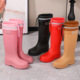 新款 特高筒束口防水雨鞋 时尚 成人高筒水鞋 防滑加长筒雨靴 女款