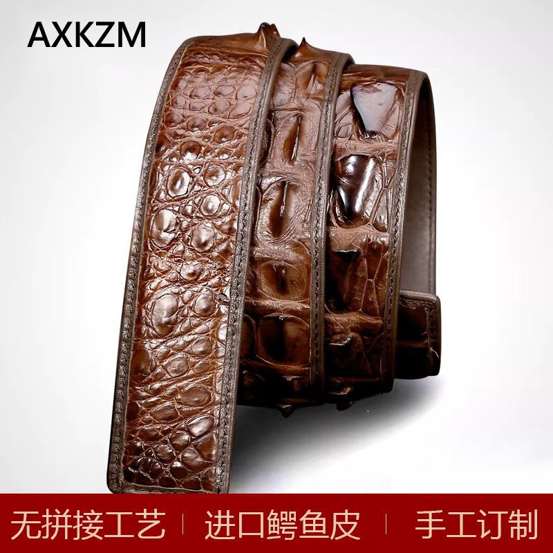 官方正品纯鳄鱼皮裤腰带男真皮
