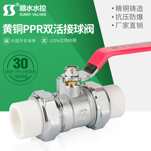 加厚双热熔活接PPR/PB/PE铜球阀自来水管配件开关4分6分ppr20 25