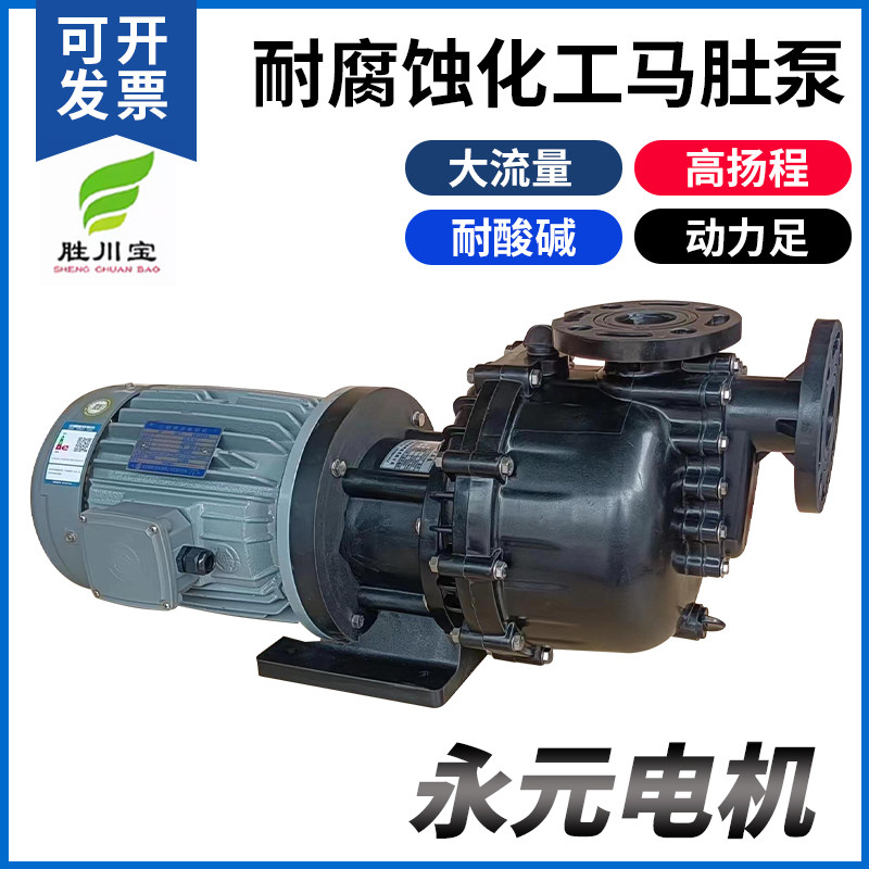 胜川宝永元电机大头泵马肚泵PP塑料化工泵电镀泵防腐泵卸料自吸泵 - 实物图