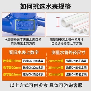 水表家用自来水4分6分出租房专用冷水表 防空转倒转高灵敏滴水表