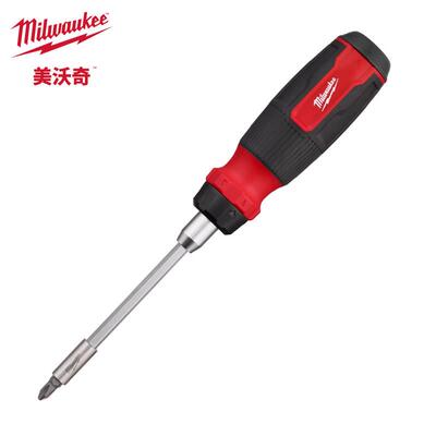 Milwaukee美沃奇棘轮螺丝刀多功能弹仓十字一字六角螺丝起子头起