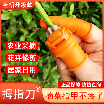 拇指采摘刀不锈钢扒皮神器农用蔬菜水果掐尖打岔园艺果园戒指刀