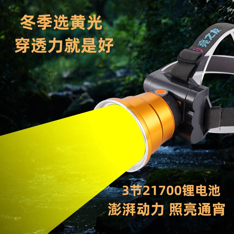 穿天炮头灯强光超亮充电远射防水长续航头戴式钓鱼户外灯2023新款