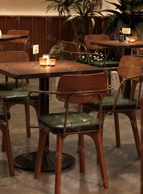 工业风餐吧实木餐桌酒吧西餐厅餐椅复古风格咖啡厅小酒馆桌椅组合