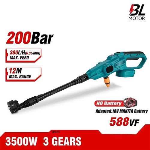 250Bar3500W无刷高压水枪6合1 21V 18V电池无绳充电式汽车清洗枪