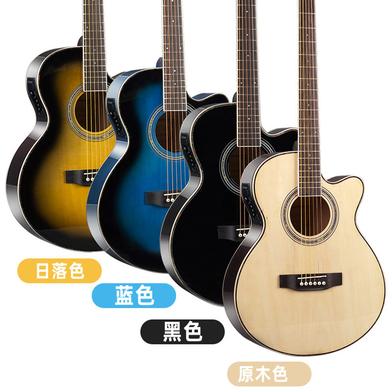 40寸民谣吉他成人乐器电箱guitarEQ款椴木吉它jita厂家直销四段EQ