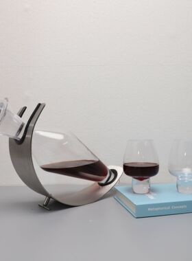 现代极简金属透明酒具摆件样板房家居玄关茶几客厅创意工艺品摆件