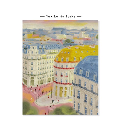 【Yukiko Noritake】画师原创装饰插画法式中古风建筑街景挂画芯
