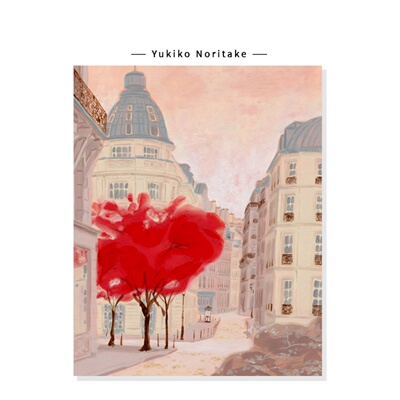 【Yukiko Noritake】法式中古风小众插画轻奢街景艺术装饰挂画芯