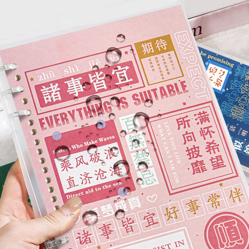 棠趣励志文字3孔B5不硌手活页本