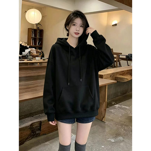 2026新款加绒加厚连帽卫衣女