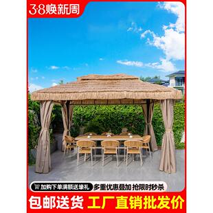 草屋稻草帐篷室外庭院毛亭子户外凉亭茅草景区农家乐仿真遮阳雨棚