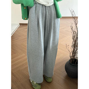 孕妇裤秋冬孕妇松紧腰宽松萝卜裤加厚加绒奶奶裤慵懒风孕妇阔腿裤