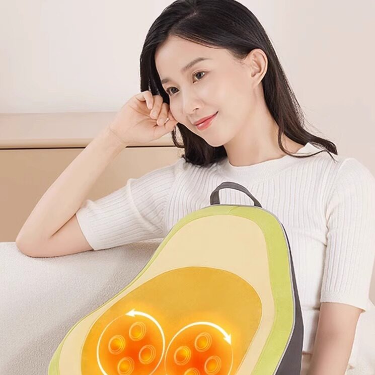 颈椎多功能充电按摩枕腰靠背部按摩器腰椎车在颈部热敷腰靠按摩垫
