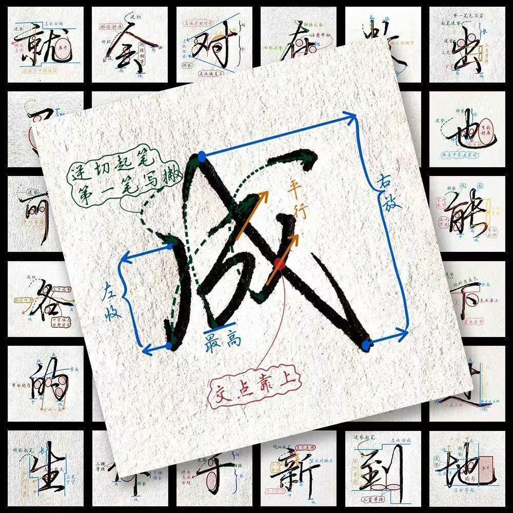104贴行书入门笔画解析字帖