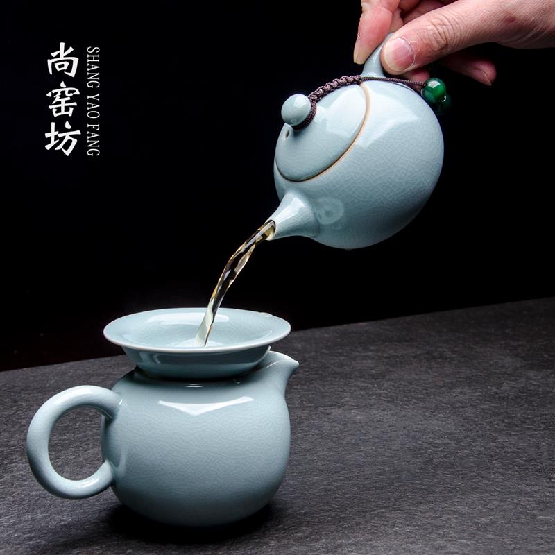2025新款汝窑茶具套装家用泡茶壶轻奢中式高档功夫茶具喝茶一套