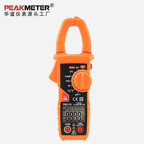 PEAKMETER华谊PM2118S智能交直流钳形电流表万用表双显电流钳厂家