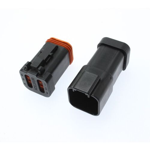 DT04-6P-E005 德驰型汽车连接器6孔黑色平盖公母DT06-6S-E005端子