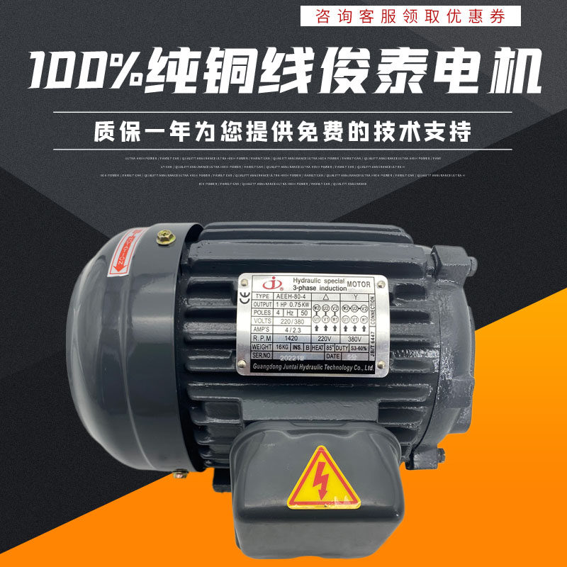 1HP 2 3液压油泵内轴电机0.75 1.5 2.2 3.75 5.5KW液压站油压电机