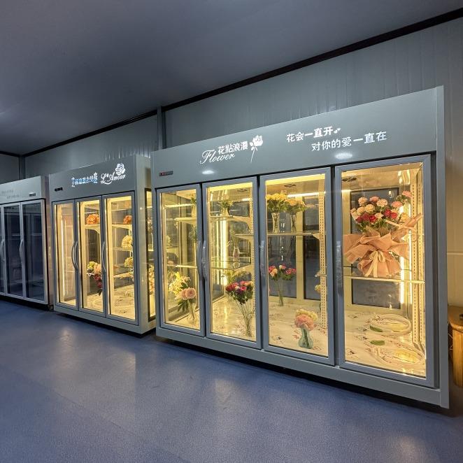花店商用冷藏鲜花保鲜柜风冷连锁展示柜商用双门三门冰箱花艺冰柜