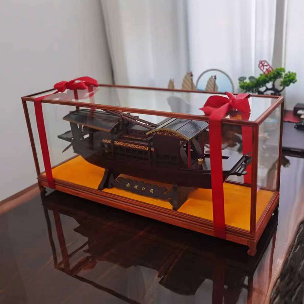 71厘米红船模型摆件中式成品实木嘉兴南湖红船模型帆船摆件木船