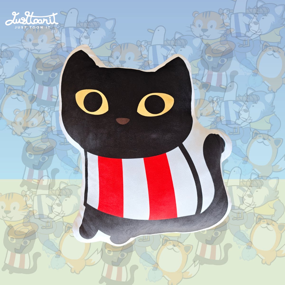 JustToonIt原创 26款小黑猫桑德兰造型创意可爱抱枕靠垫